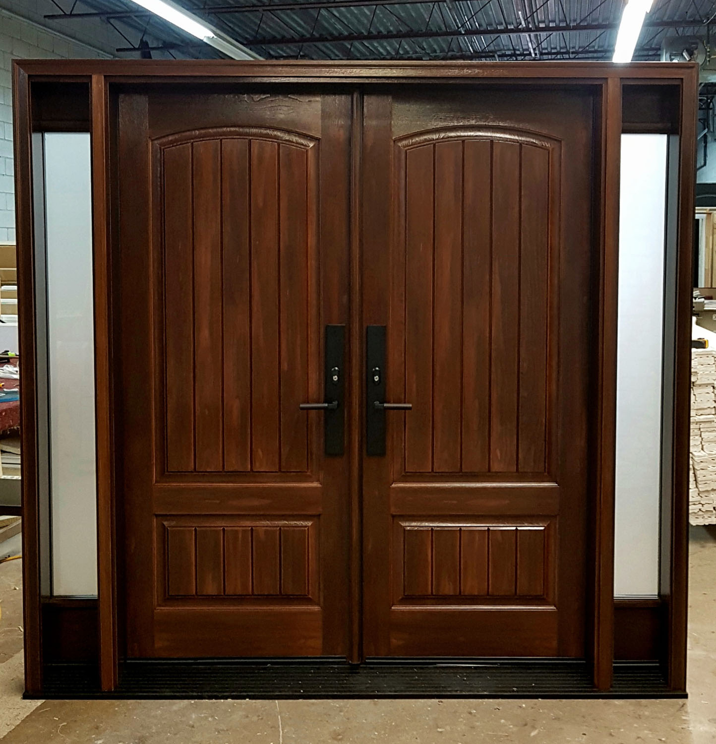 Custom entryway door installed by Elba Windows & Doors